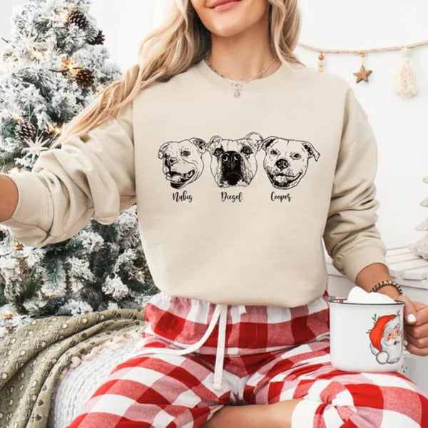 Custom Graphic Pet Sweatshirt, Custom Pet Photo + Name Printing Sweatshirt
