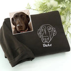 Personalized Pet Face Outline Embroidered T-shirt，Sweatshirt，Hoodie.