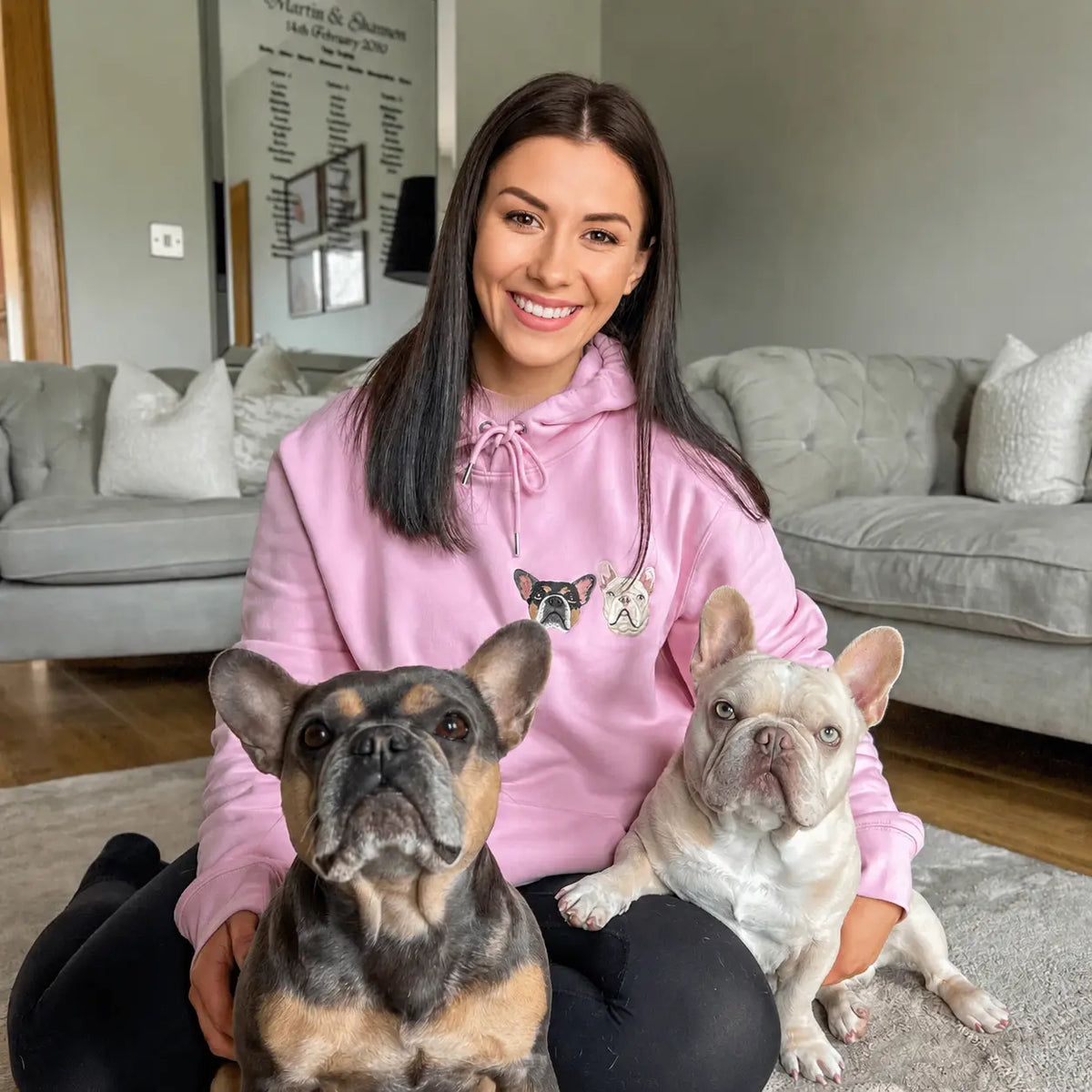 Custom Embroidered Full Color Pet Portrait Sweatshirt