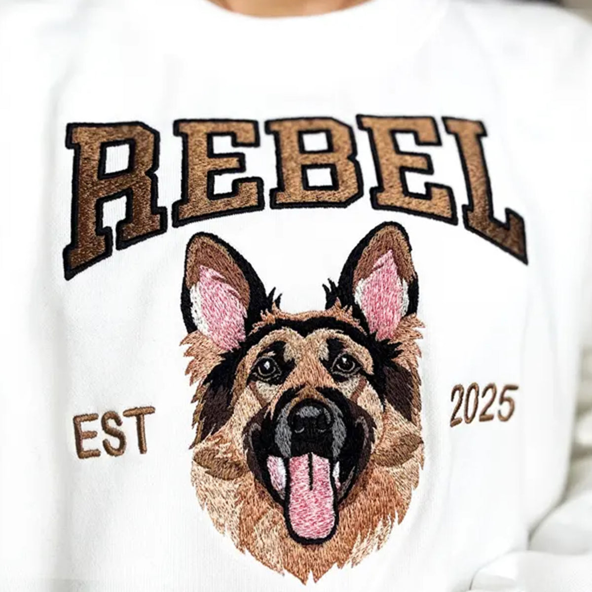 Custom Embroidered Full Color Pet Portrait Sweatshirt