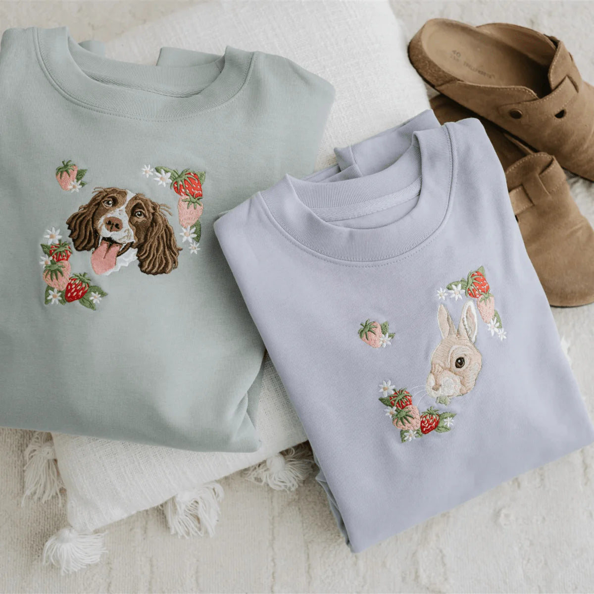 Custom Embroidered Full Color Pet Portrait Sweatshirt