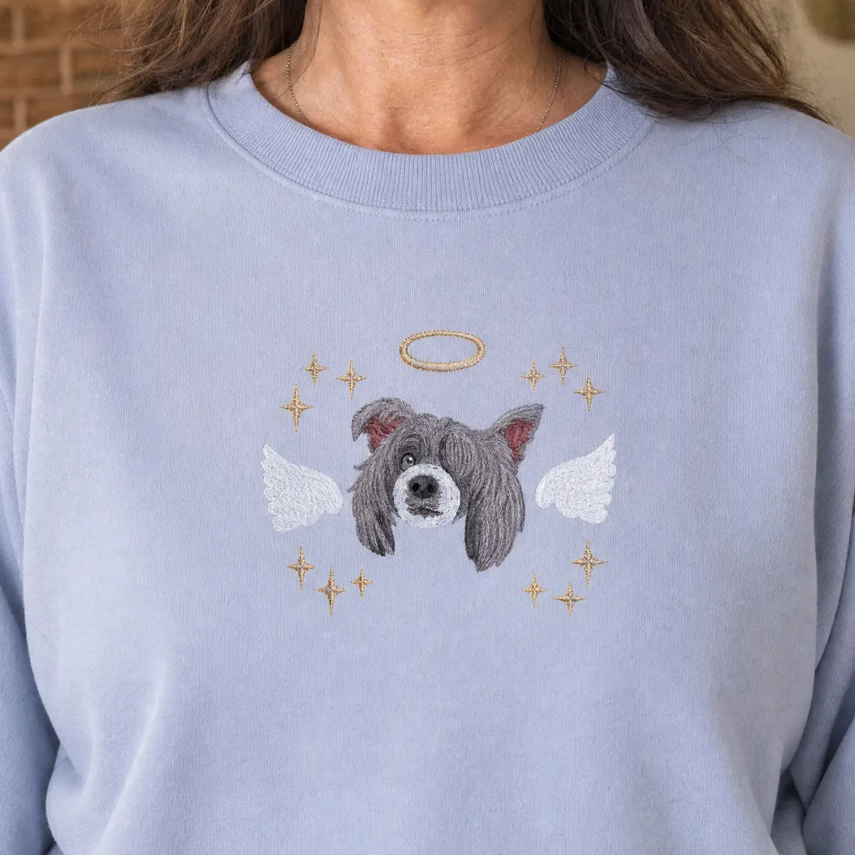 Custom Embroidered Full Color Pet Portrait Sweatshirt