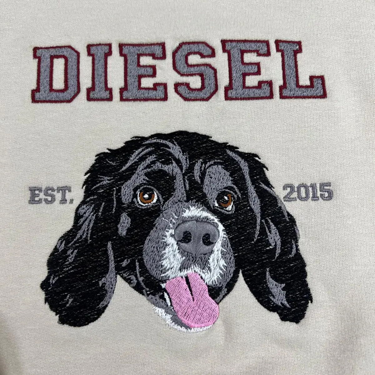 Custom Embroidered Full Color Pet Portrait Sweatshirt