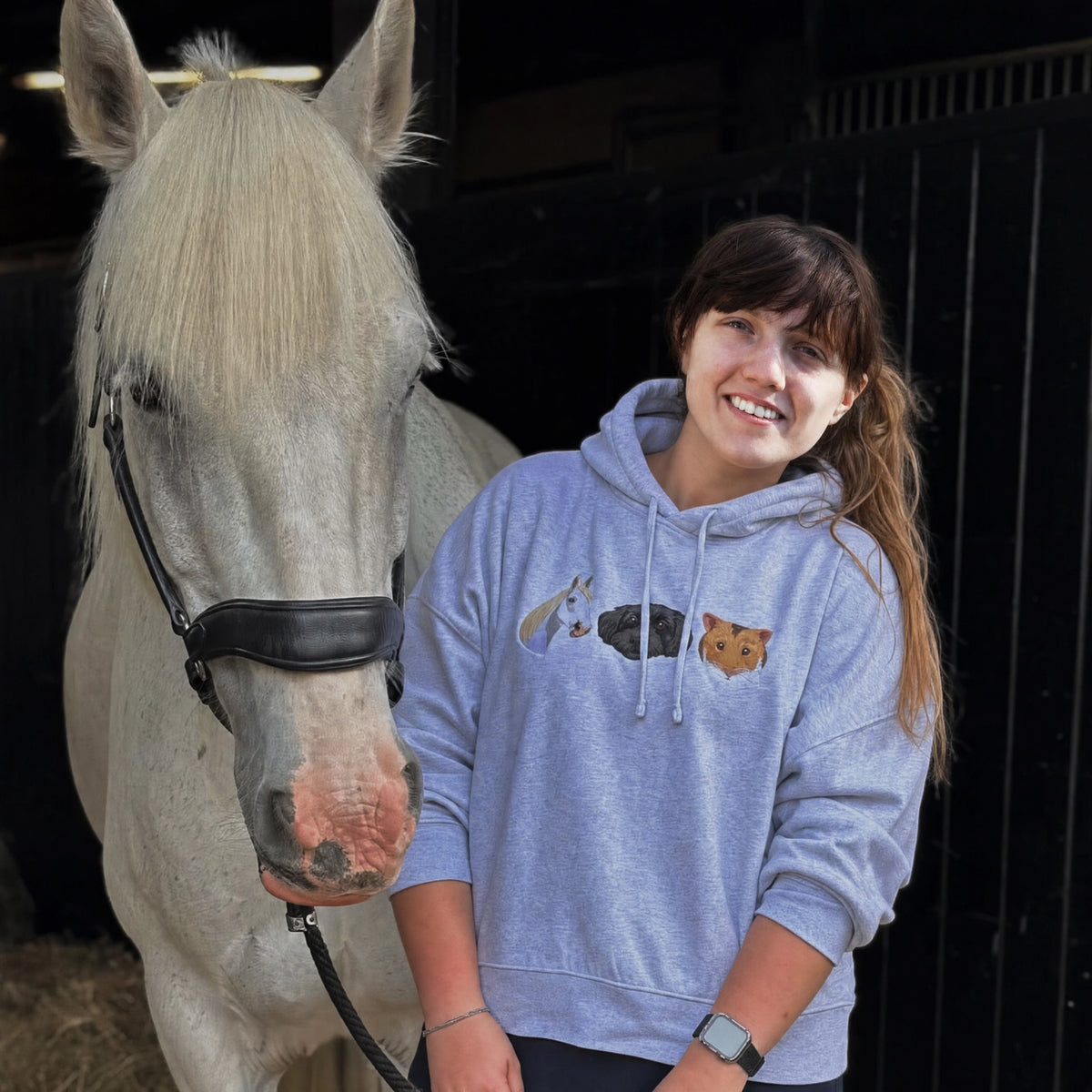 Custom Embroidered Full Color Pet Portrait Sweatshirt
