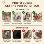 Custom Embroidered Pet Portrait with Floral Wreath