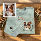 Custom Embroidered Pet Portrait with Floral Wreath