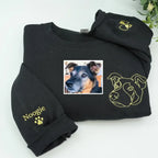 Personalized Pet Face Outline Embroidered T-shirt，Sweatshirt，Hoodie.