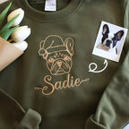 Custom EMBROIDERED Pet Outline Sweater for Christmas or Memorial
