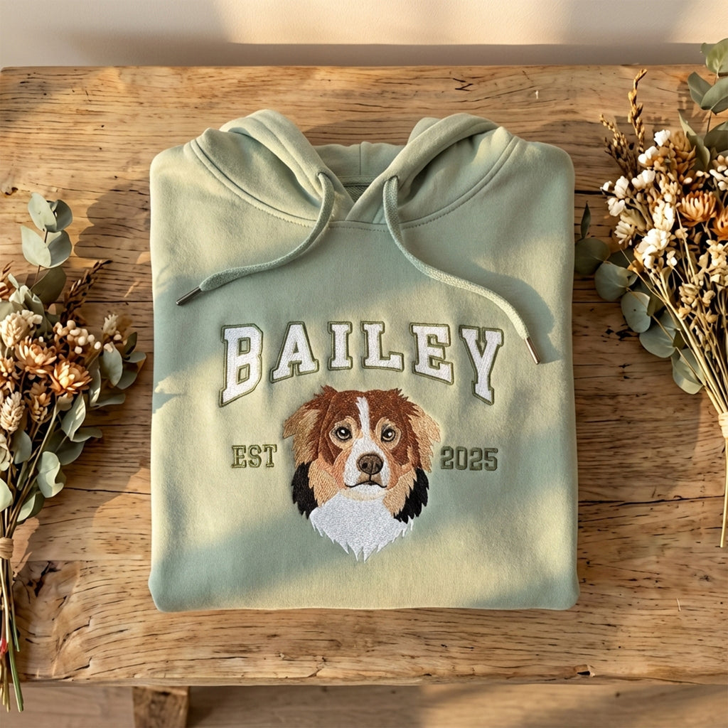 Custom Embroidered Full Color Pet Portrait Sweatshirt