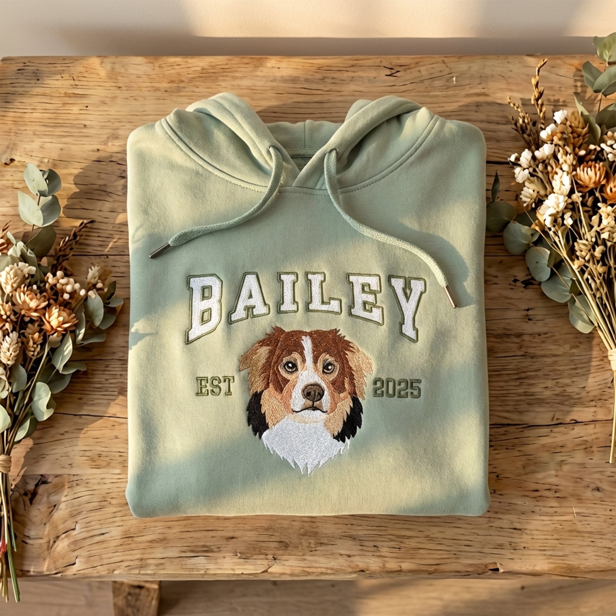 Custom Embroidered Full Color Pet Portrait Sweatshirt