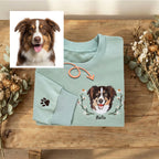 Custom Embroidered Pet Portrait with Floral Wreath