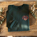 Custom Embroidered Full Color Pet Left Chest Portrait Sweatshirt