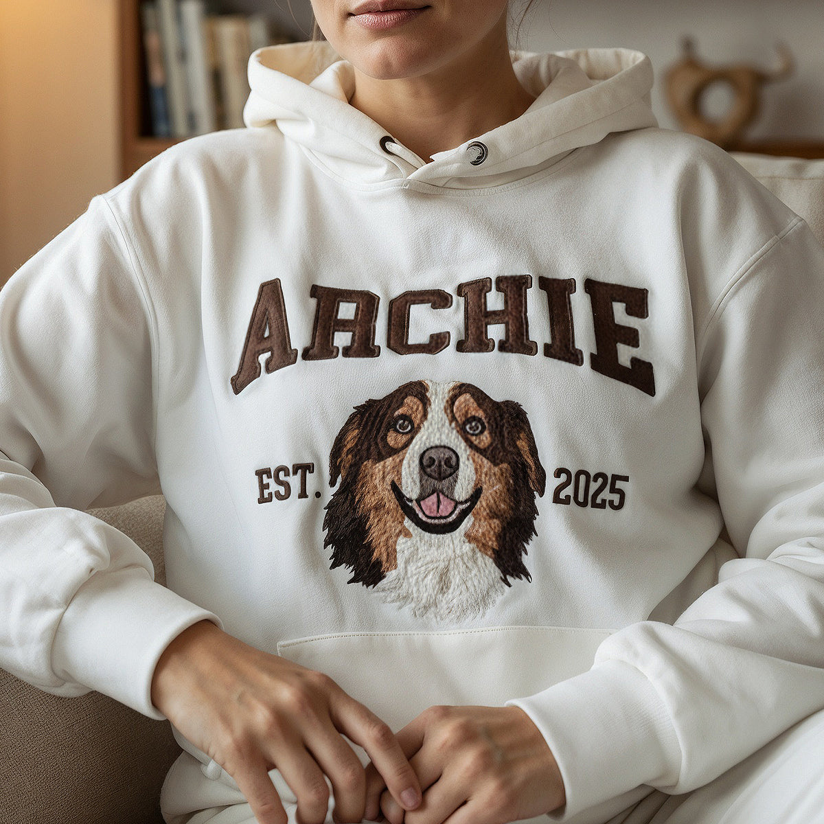 Custom Embroidered Full Color Pet Portrait Sweatshirt