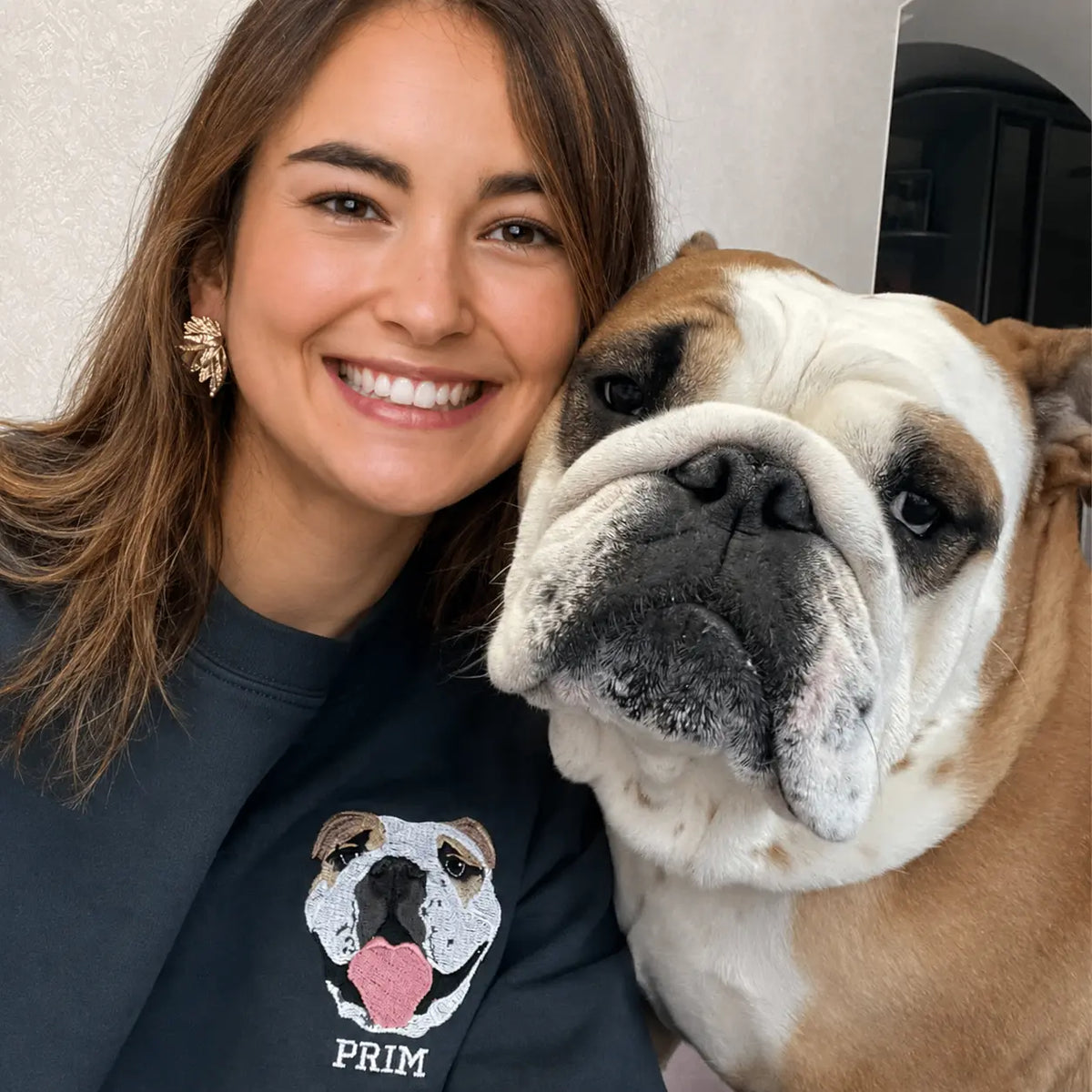 Custom Embroidered Full Color Pet Portrait Sweatshirt