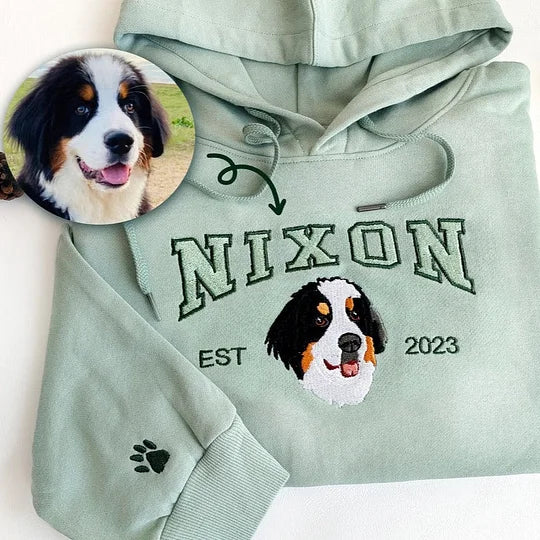 Personalized Embroidered Pet Dog Face and Name Est Sweatshirt Keepsake Gift for Pet Lovers