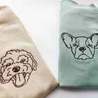 Embroidered Pet Face and Pet Name on Sleeve Sweatshirt for Pet Lovers