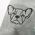 Embroidered Pet Face and Pet Name on Sleeve Sweatshirt for Pet Lovers
